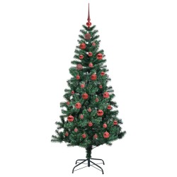 Sapin de Noël artificiel pré-éclairé Vert 150 cm PVC et métal 542173542173