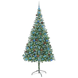 Sapin de Noël artificiel avec 300 LED Vert 210 cm PVC et Acier 542174542174