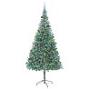 Sapin de Noël artificiel avec 300 LED Vert 210 cm PVC et Acier 542174542174