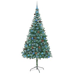 Sapin de Noël artificiel avec 300 LED Vert 210 cm PVC et Acier 542174542174