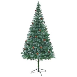 Sapin de Noël artificiel avec 300 LED Vert 210 cm PVC et Acier 542174542174