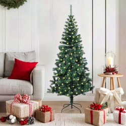 Sapin de Noël artificiel pré-éclairé Vert 150 cm PVC et métal 542175542175