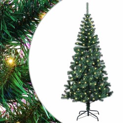 Sapin de Noël artificiel pré-éclairé Vert 150 cm PVC et métal 542175542175