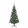 Sapin de Noël artificiel pré-éclairé Vert 150 cm PVC et métal 542176542176