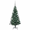 Sapin de Noël artificiel pré-éclairé Vert 150 cm PVC et métal 542176542176