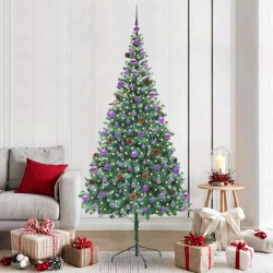 Sapin de Noël artificiel avec 300 LED Vert 210 cm PVC et Acier 542177542177