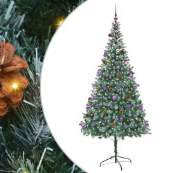 Sapin de Noël artificiel avec 300 LED Vert 210 cm PVC et Acier 542177542177