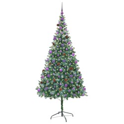 Sapin de Noël artificiel avec 300 LED Vert 210 cm PVC et Acier 542177542177
