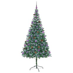 Sapin de Noël artificiel avec 300 LED Vert 210 cm PVC et Acier 542177542177