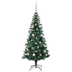 Sapin de Noël artificiel pré-éclairé Vert 150 cm PVC et métal 542178542178