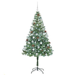 Sapin de Noël artificiel avec 300 LED Vert 180 cm PVC et Acier 542179542179