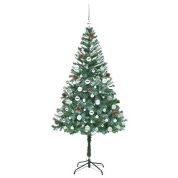 Sapin de Noël artificiel avec 300 LED Vert 180 cm PVC et Acier 542179542179