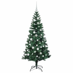 Sapin de Noël artificiel pré-éclairé Vert 150 cm PVC et métal 542180542180