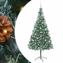 Sapin de Noël artificiel avec 300 LED Vert 210 cm PVC et Acier 542182542182