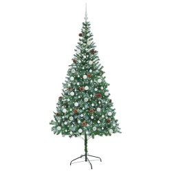 Sapin de Noël artificiel avec 300 LED Vert 210 cm PVC et Acier 542182542182