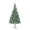 Sapin de Noël artificiel avec 300 LED Vert 210 cm PVC et Acier 542182542182