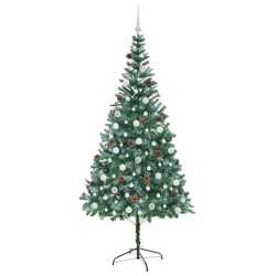 Sapin de Noël artificiel avec 300 LED Vert 210 cm PVC et Acier 542182542182