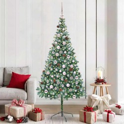 Sapin de Noël artificiel avec 300 LED Vert 210 cm PVC et Acier 542183542183