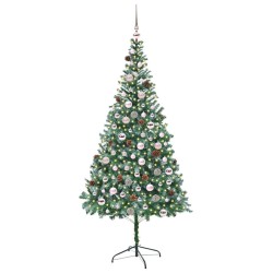Sapin de Noël artificiel avec 300 LED Vert 210 cm PVC et Acier 542183542183