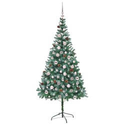 Sapin de Noël artificiel avec 300 LED Vert 210 cm PVC et Acier 542183542183