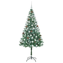 Sapin de Noël artificiel avec 300 LED Vert 180 cm PVC et Acier 542184542184