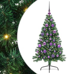 Sapin de Noël artificiel pré-éclairé Vert 120 cm PVC 542186542186