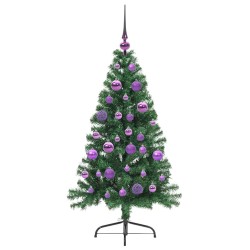 Sapin de Noël artificiel pré-éclairé Vert 120 cm PVC 542186542186