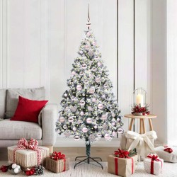 Sapin de Noël artificiel Blanc 180 cm PVC, Acier et Plastique 542192542192