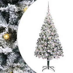 Sapin de Noël artificiel Blanc 180 cm PVC, Acier et Plastique 542192542192
