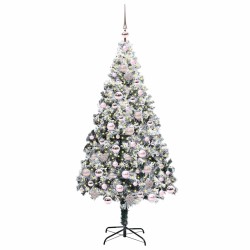 Sapin de Noël artificiel Blanc 180 cm PVC, Acier et Plastique 542192542192