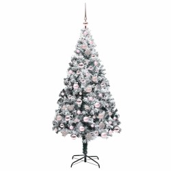 Sapin de Noël artificiel Blanc 180 cm PVC, Acier et Plastique 542192542192