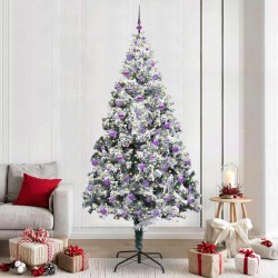 Sapin de Noël artificiel Blanc 240 cm PVC, Acier et Plastique 542193542193