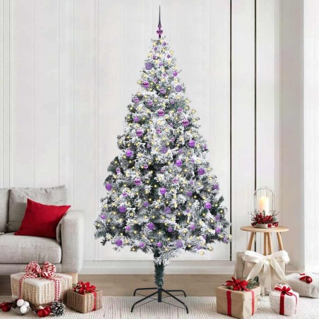 Sapin de Noël artificiel Blanc 240 cm PVC, Acier et Plastique 542193542193