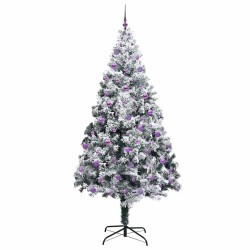 Sapin de Noël artificiel Blanc 240 cm PVC, Acier et Plastique 542193542193