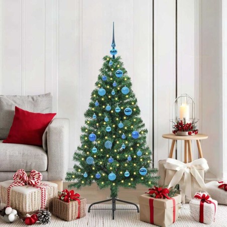Sapin de Noël artificiel pré-éclairé Vert 150 cm PVC 542195542195