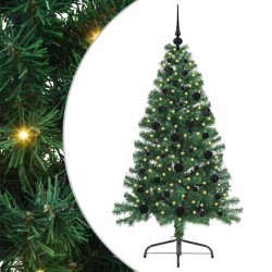 Sapin de Noël artificiel pré-éclairé Vert 150 cm PVC 542196542196