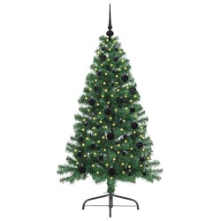 Sapin de Noël artificiel pré-éclairé Vert 150 cm PVC 542196542196