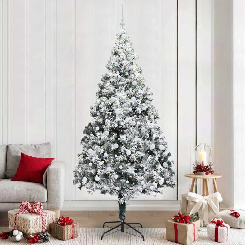 Sapin de Noël artificiel Blanc 240 cm PVC, Acier et Plastique 542203542203