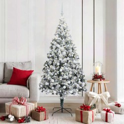 Sapin de Noël artificiel Blanc 180 cm PVC, Acier et Plastique 542204542204
