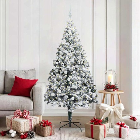 Sapin de Noël artificiel Blanc 180 cm PVC, Acier et Plastique 542204542204