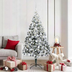 Sapin de Noël artificiel Blanc 180 cm PVC, Acier et Plastique 542205542205