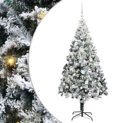 Sapin de Noël artificiel Blanc 180 cm PVC, Acier et Plastique 542205542205