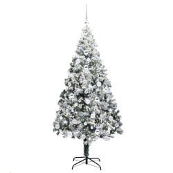 Sapin de Noël artificiel Blanc 180 cm PVC, Acier et Plastique 542205542205
