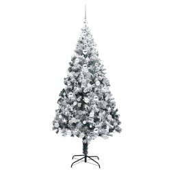 Sapin de Noël artificiel Blanc 180 cm PVC, Acier et Plastique 542205542205