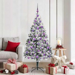 Sapin de Noël artificiel Blanc 180 cm PVC, Acier et Plastique 542206542206