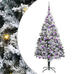 Sapin de Noël artificiel Blanc 180 cm PVC, Acier et Plastique 542206542206
