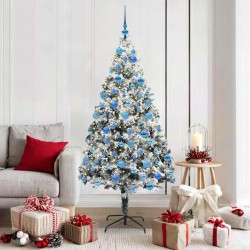 Sapin de Noël artificiel Blanc 180 cm PVC, Acier et Plastique 542208542208