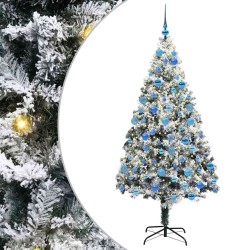 Sapin de Noël artificiel Blanc 180 cm PVC, Acier et Plastique 542208542208