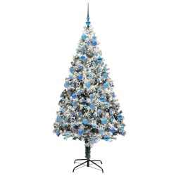 Sapin de Noël artificiel Blanc 180 cm PVC, Acier et Plastique 542208542208
