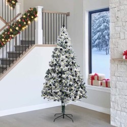 Sapin de Noël artificiel Blanc 240 cm PVC, Acier et Plastique 542209542209